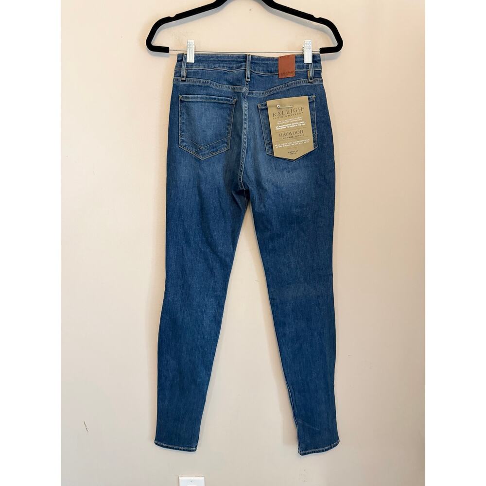 Raleigh Denim Workshop Haywood High Rise Thin Leg Jeans 28 Blue Stretch USA NWT - Picture 5 of 8
